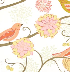 Valori Wells Nest Fabric - Bird Paisley - Scarlet