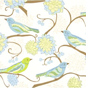 Valori Wells Nest Fabric - Bird Paisley - Teal