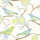 Valori Wells Nest - Bird Paisley - Teal Fabric photo