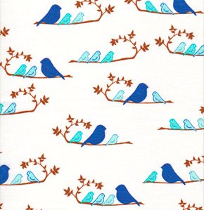 Valori Wells Wrenly Fabric - Mamma Birds - Cobalt