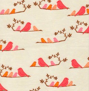 Valori Wells Wrenly Fabric - Mamma Birds - Mandarin