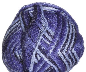 Knitting Fever Flounce Metallic Yarn - 01 Light Blue, Navy w/Silver