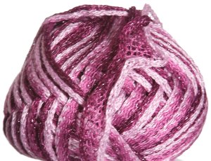 Knitting Fever Flounce Metallic Yarn - 03 Pink, Deep Rose, Burgundy w/Pink Metallic
