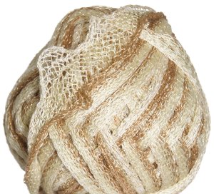 Knitting Fever Flounce Metallic Yarn - 04 White, Sand, Light Brown w/Gold