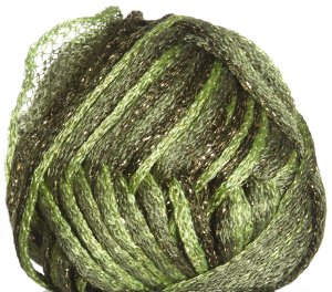 Knitting Fever Flounce Metallic Yarn - 08 Light Green, Olive, Dark Olive w/Gold