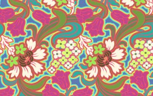 Amy Butler Soul Blossoms Fabric - Disco Flower - Hot Pink