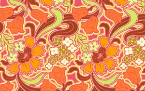 Amy Butler Soul Blossoms Fabric - Disco Flower - Tangerine