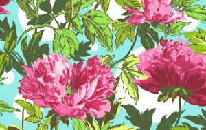 Amy Butler Soul Blossoms Fabric - Twilight Peony - Amaranth