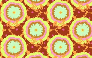 Amy Butler Soul Blossoms Fabric - Buttercups - Honeydew