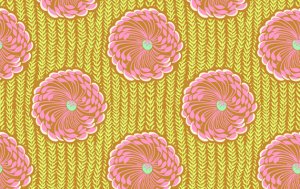 Amy Butler Soul Blossoms Fabric - Delhi Blooms - Rose