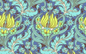 Amy Butler Soul Blossoms Fabric - Temple Tulips - Azure