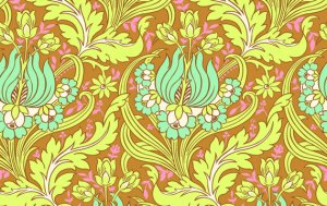 Amy Butler Soul Blossoms Fabric - Temple Tulips - Cinnamon