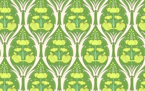 Amy Butler Soul Blossoms Fabric - Passion Lily - Fern
