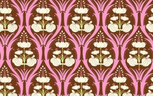 Amy Butler Soul Blossoms Fabric - Passion Lily - Mulberry