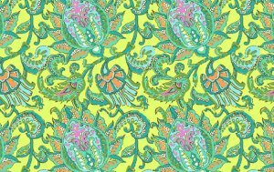 Amy Butler Soul Blossoms Fabric - Dancing Paisley - Lemon
