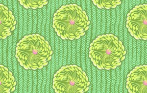 Amy Butler Soul Blossoms Fabric - Delhi Blooms - Grass