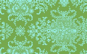Amy Butler Organic Soul Blossoms Voile Fabric - English Garden - Pine