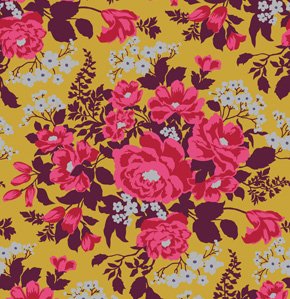 Joel Dewberry Heirloom Fabric - Rose Bouquet - Gold