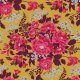 Joel Dewberry Heirloom - Rose Bouquet - Gold Fabric photo