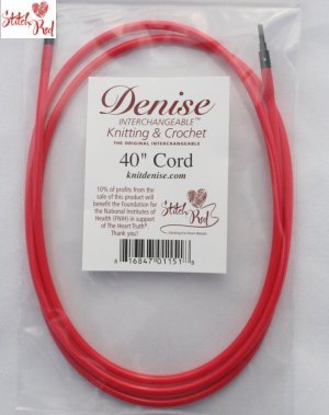 Denise Interchangeable Sets and Cords Needles - 40" Red Cord Needles
