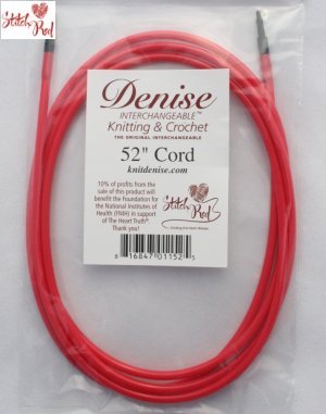 Denise Interchangeable Sets and Cords Needles - 52" Red Cord Needles