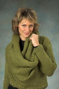 Plymouth Yarn Sweater & Pullover Patterns - 2255 Loop Cowl Sweater Pattern