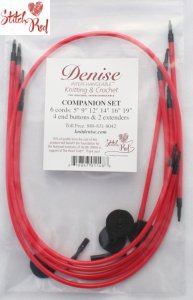 Denise Interchangeable Cord Companion Set Needles - Stitch Red Needles
