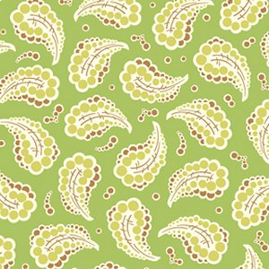 Heather Bailey Freshcut Fabric - Dotted Paisley - Green