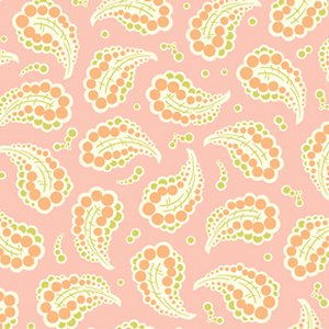 Heather Bailey Freshcut Fabric - Dotted Paisley - Peach