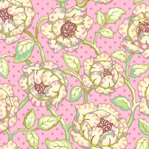 Heather Bailey Freshcut Fabric - Cabbage Rose - Pinkypurple