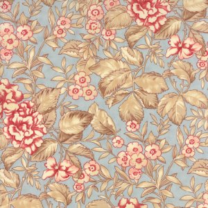 3 Sisters Papillon Fabric - Faded Garden - Aqua (4071 12)