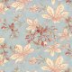 3 Sisters Papillon - Leaves & Rosebuds - Aqua (4072 12) Fabric photo