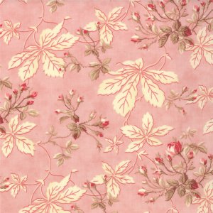 3 Sisters Papillon Fabric - Leaves & Rosebuds - Blush (4072 14)