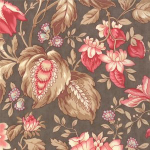 3 Sisters Papillon Fabric - Jacobean Floral - Stone (4073 15)