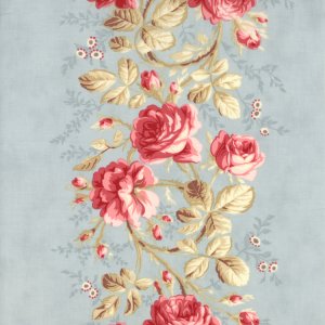 3 Sisters Papillon Fabric - Rose Arbor - Aqua (4074 12)