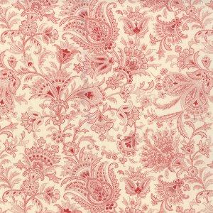 3 Sisters Papillon Fabric - Jacobean - Scarlet (4077 31)