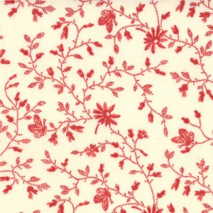 3 Sisters Papillon Fabric - Meandering Ivy - Scarlet (4079 13)