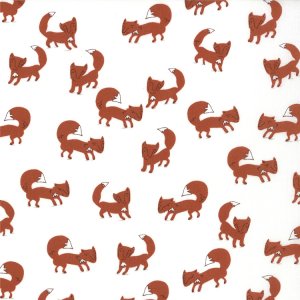 Aneela Hoey A Walk in the Woods Fabric - Foxlets - Icing (18521 14)