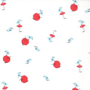 Aneela Hoey A Walk in the Woods Fabric - Blue Birdie - Icing (18522 14)