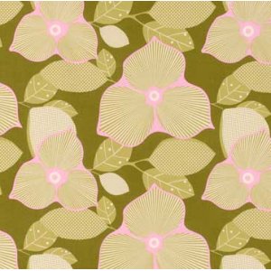 Amy Butler Midwest Modern Fabric - Optic Blossom - Olive