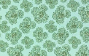 Amy Butler Midwest Modern Fabric - Floating Buds - Aqua