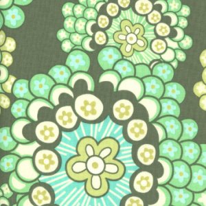 Amy Butler Daisy Chain Fabric - Dandelion Field - Forest