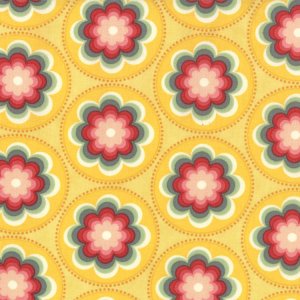 Cosmo Cricket Salt Air Fabric - Coral Bloom - Sunshine (37023 14)