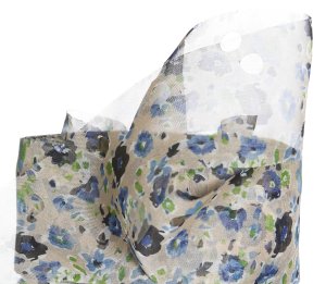 Circulo Tecido Trico Yarn - 0265 Tan, Blue Floral Print