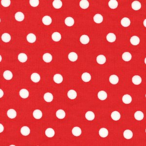 Berenstain Bears Welcome to Bear Country Fabric - Mama's Dots - Red (55506 23)