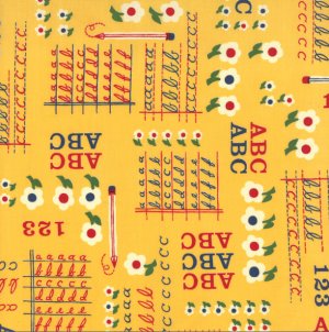 American Jane School Days Fabric - ABC & 123 - No. 2 Pencil (21611 14)