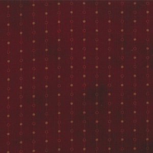 Primitive Gatherings Seasonal Little Gatherings Fabric - Dotted Stripe - Burgundy (1060 18)