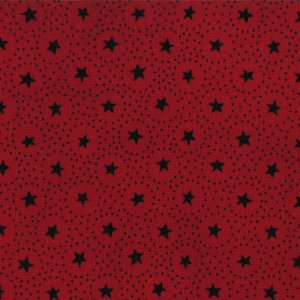 Primitive Gatherings Seasonal Little Gatherings Fabric - Circles and Stars - Crimson (1061 33)