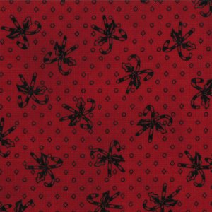 Primitive Gatherings Seasonal Little Gatherings Fabric - Candy Cane - Crimson (1067 33)