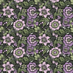 Tula Pink Nightshade Fabric - Spider Blossom - Absinthe